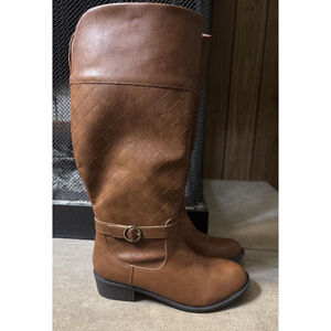 St John’s Bay Boots - Quilted Tall Boots - Brown/Cognac - NEW Size 9 Women’s
